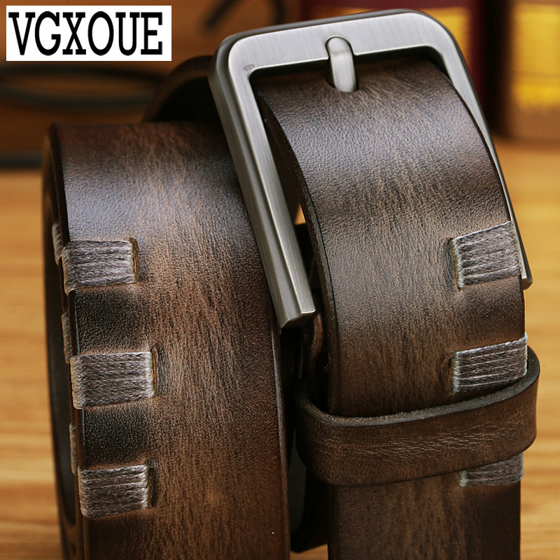 VGXOUE男士皮带真皮腰带男手工牛皮休闲针扣裤带男中青年头层牛皮,淘宝优惠券,粉丝福利购,淘宝优惠卷