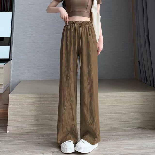 Sold out! Ice silk straight pants with casual drape