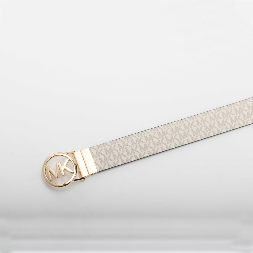 美国正品MK女款皮带2025新款女士腰带双面裤带白色时尚百搭裤腰带