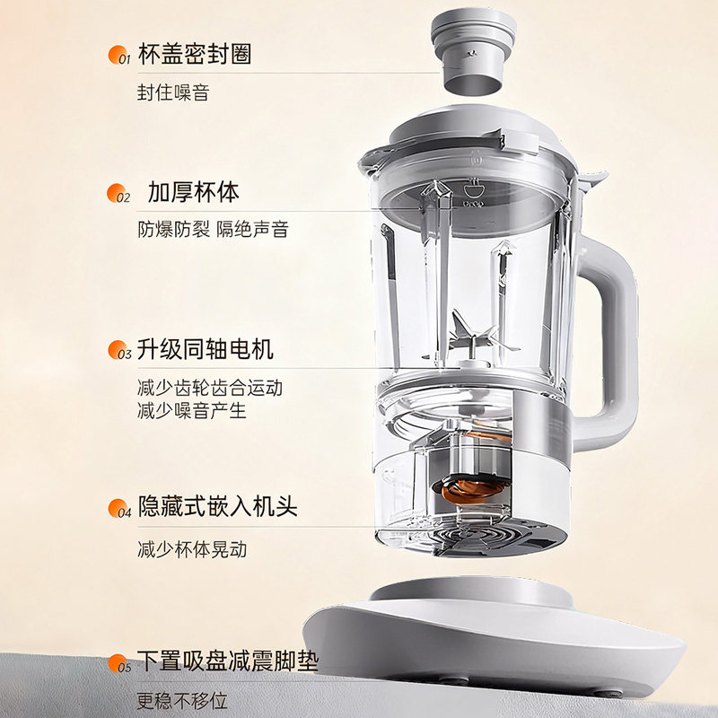 奥克斯可拆洗破壁豆浆机全自动多功能轻音无渣家用加热辅食料理机,淘宝优惠券,粉丝福利购,淘宝优惠卷