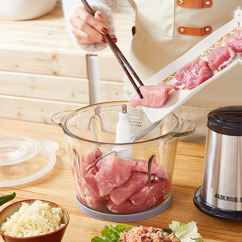 奥睿思电器专营店奥克斯绞肉机3L大容量商用家用电动不锈钢多功能辅食机搅拌菜饺馅1