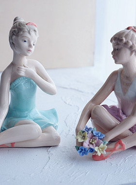 外贸欧式复古芭蕾舞者古典陶瓷