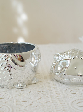 外贸陶瓷可爱小刺猬储物罐客厅