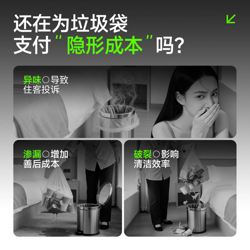 宾馆酒店专用客房用品一次性白色平口加厚小垃圾袋小号45家用透明 - 图0