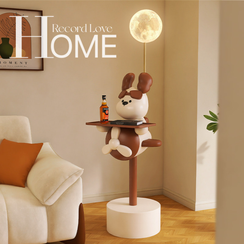 卡通狗落地摆件大型客厅电视柜沙发旁边几家居装饰品奶油风置物架,淘宝优惠券,粉丝福利购,淘宝优惠卷