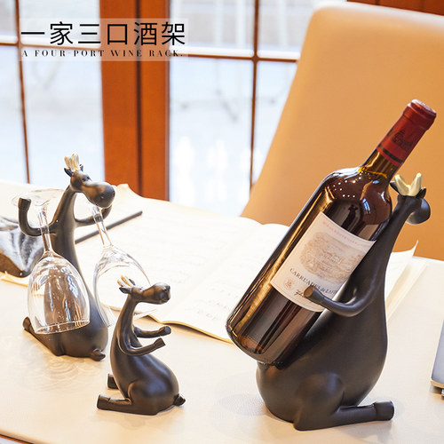 创意小鹿红酒架酒柜摆件家居轻奢高档玄关装饰品搬家乔迁新居礼品 - 图1