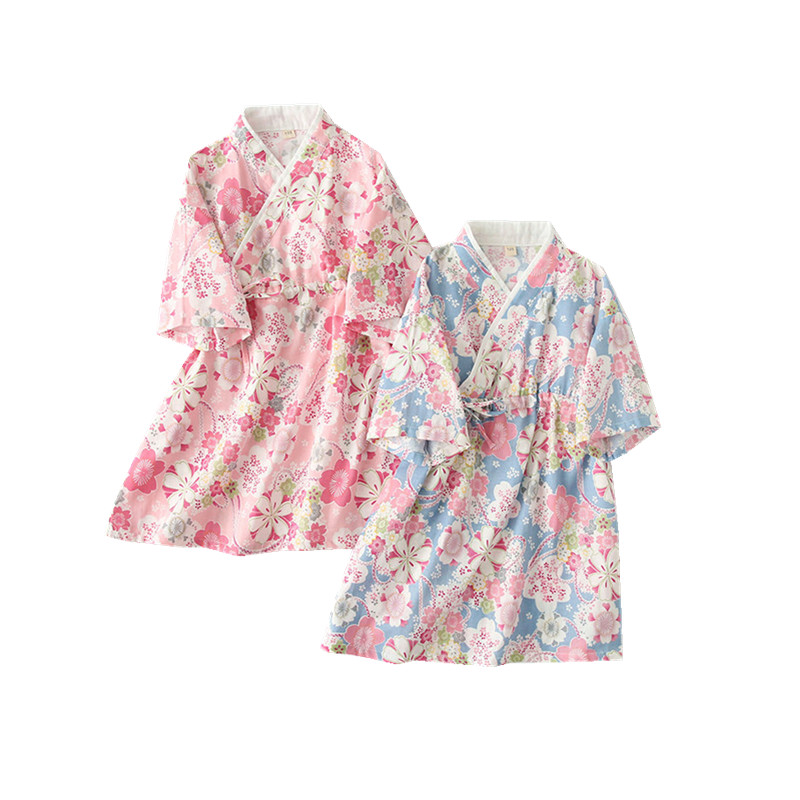 纯棉纱布亲子可外穿春夏女童短袖和服睡裙女孩汉服睡衣温泉汗蒸服,淘宝优惠券,粉丝福利购,淘宝优惠卷