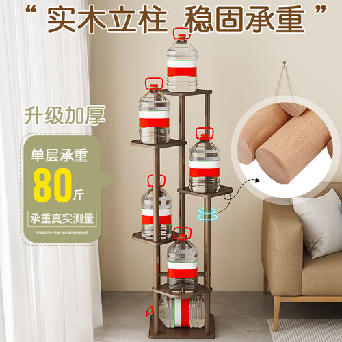 花架置物架阳台客厅落地式实木盆景绿植摆放架高端造型花盆托架子 - 图3