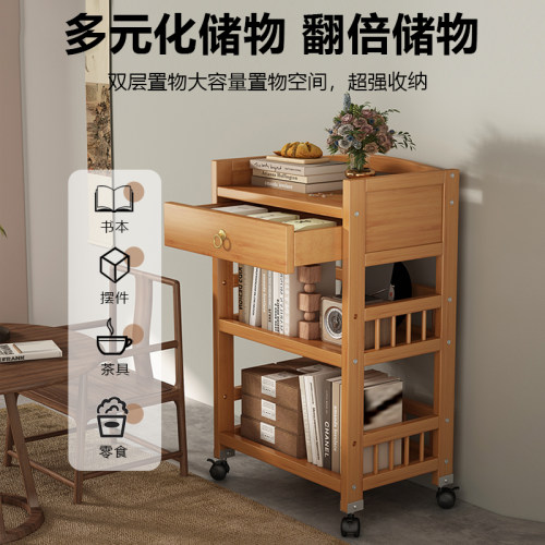 移动小推车茶几置物架小户型边几带轮茶桌边柜麻将桌茶几茶水架 - 图0