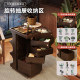 Solid wood mobile coffee table with drawer storage for small apartments