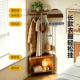Solid wood corner coat rack wardrobe hanging clothes storage rack