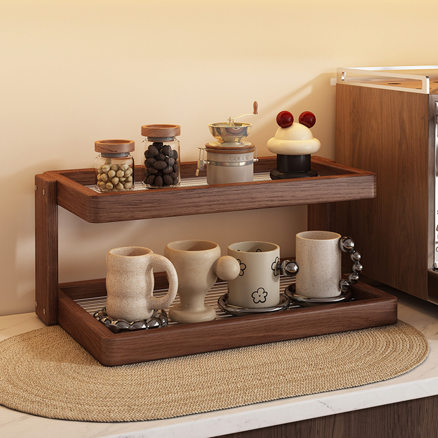 实木杯架餐桌台面置物架餐边柜咖啡杯水杯茶杯玻璃杯亚克力收纳架,淘宝优惠券,粉丝福利购,淘宝优惠卷