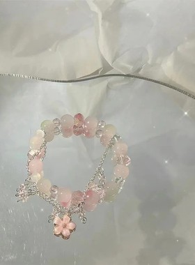 [春日来信]小桃花串珠手链2023年新款潮小众设计樱花小香风山茶花