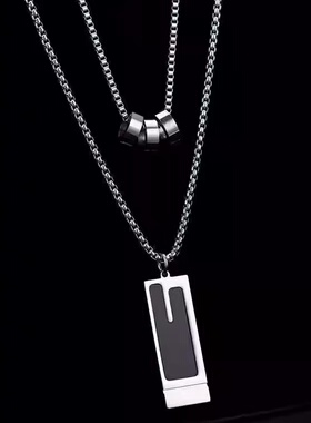 双层钛钢不掉色毛衣链女