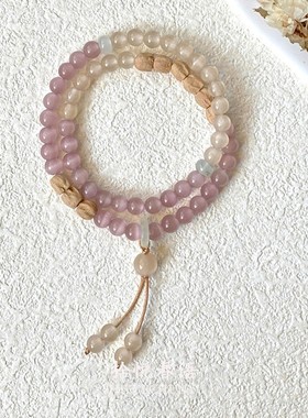 百香籽手串精致新中式跑环串珠双圈甜美高级感手饰手链女摆地摊