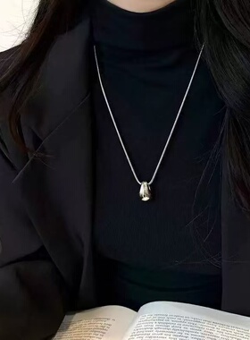 银色水滴钛钢毛衣链女不掉色