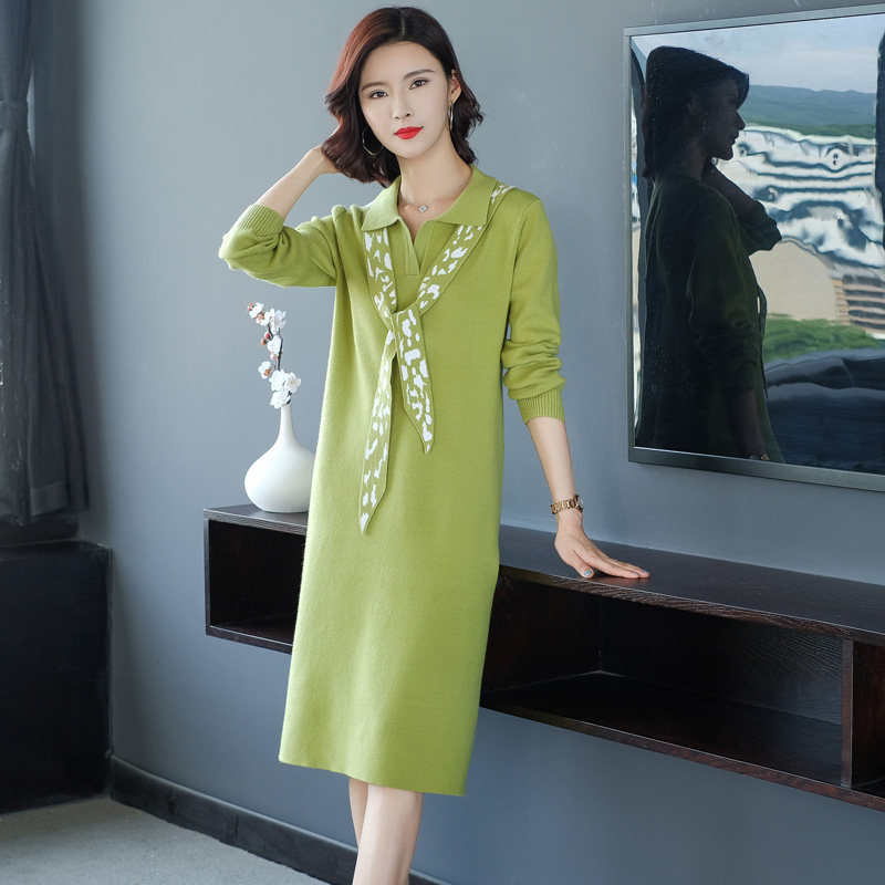 针织连衣裙女士中长款2020年打底衫 尚绒飞毛衣