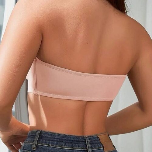 Womens Strapless Front Closure Bandeau Bra NonSlip Backless - 图0