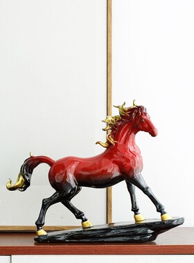 办公室摆件马到成功招财家居酒柜装饰品创意高档老板桌工艺品玄关