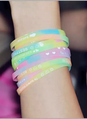 情绪控制皮筋手环不生气手环不抱怨手环手圈环厌恶疗法皮筋夜光圈