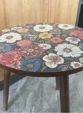 3D打印碎花曼陀罗边几北欧卧室小圆桌客厅角几床头桌落地摆件