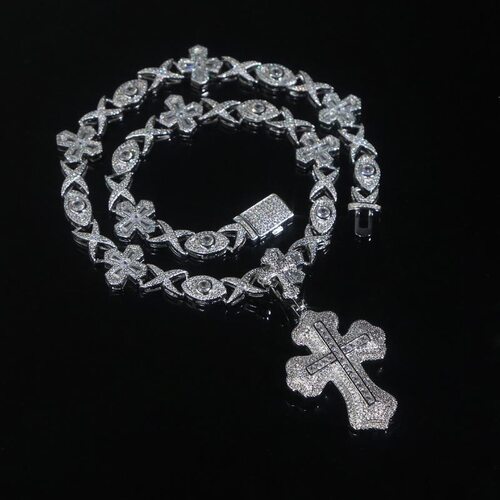 Luxury Bling Iced Out CZ Micropave Cross Pendant Hip Hop - 图1
