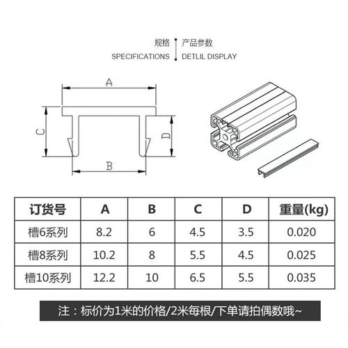铝型材平封条硬着PVC槽6/8/10mm装饰密封条适合20304045槽口压条 - 图3