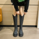 Thick-soled knight boots for fat mm, plus size women's boots that are no bigger than the knee