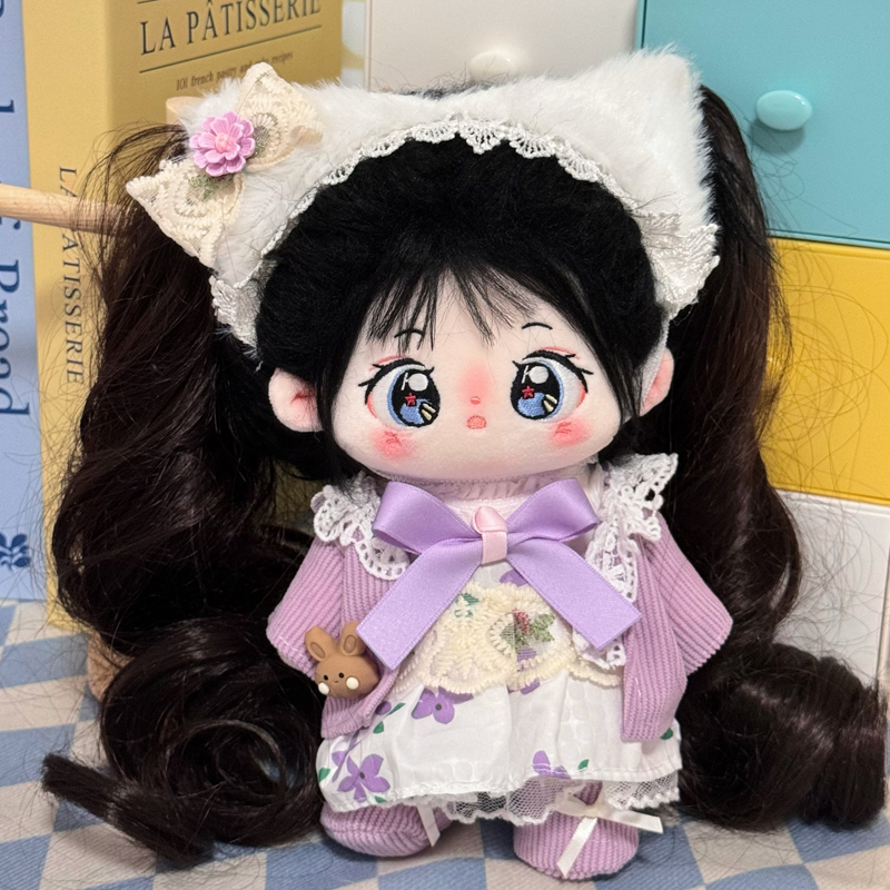 紫薯芋喵20cm棉花娃娃女娃衣服连衣裙原创正版现货无属性公仔换装 - 图2