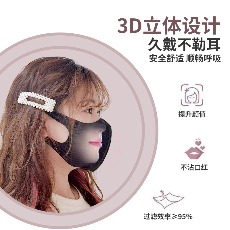 unifree一次性口罩三层无纺布薄款透气3D立体防护亲子防尘30片装 - 图1