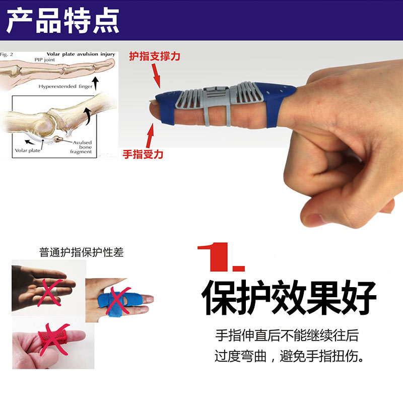 篮球专业运动护指关节保护套固定打球护具大小拇指防护扭伤指套男 - 图1