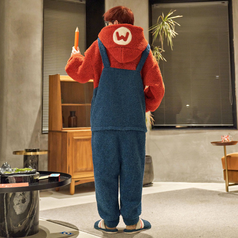 连体秋冬季珊瑚绒加绒款卡通睡衣 名夫服饰睡衣/家居服套装