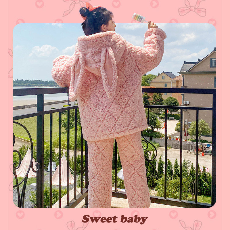 秋冬季2022年新款三层加绒可爱睡衣 名夫服饰睡衣/家居服套装