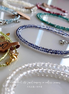 设计师轻盈纤细宝石套装项链手链