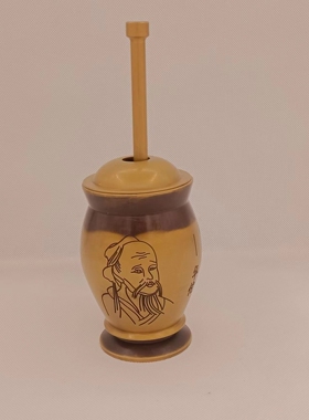 黄铜捣药罐碓对窝研磨中草药用品捣蒜器华佗捣碎器工艺品中医摆件