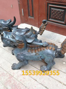 大号纯铜飞天貔貅铜貔貅怪兽铜独角兽天禄兽镇宅动物桌面摆件