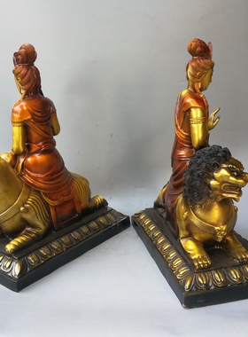 文殊菩萨居家供奉人物桌面摆件