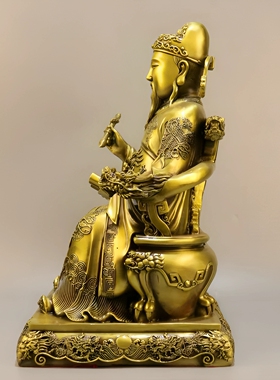 纯黄铜文昌帝君铜像店铺家用供奉摆件金榜题名文昌星文曲星神像