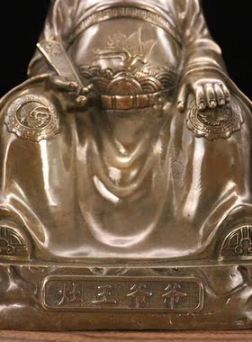 纯铜灶王爷爷灶王奶奶灶神圣君神像家用后厨房饭店酒店供奉铜摆件