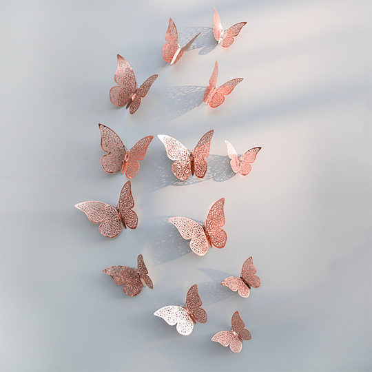 3D three-dimensional simulated butterfly metallic children's room sticker