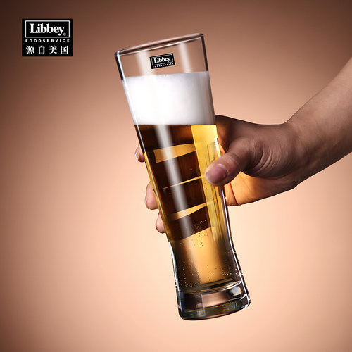 Libbey利比收腰玻璃杯精酿小麦啤酒杯生啤杯冷饮杯酒吧KTV大容量 - 图0