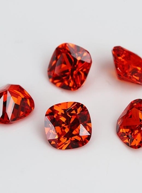多色组合肥正方宝石戒面裸石珠宝首饰配石DIY枕形石榴红锆石CZ钻