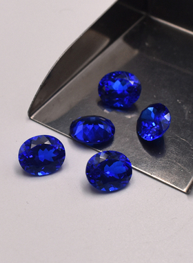 钴蓝尖晶椭圆形宝石戒面蓝小妖裸石蛋形 珠宝镶嵌加工定制宝石
