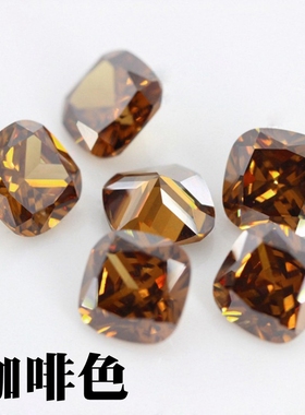 肥正方宝石裸石苹果绿祖母绿海蓝咖啡坦桑蓝枕形锆石裸石首饰配石