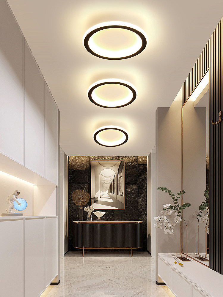 过道灯简约现代玄关入户走廊通道led吸顶灯创意北欧方形灯具