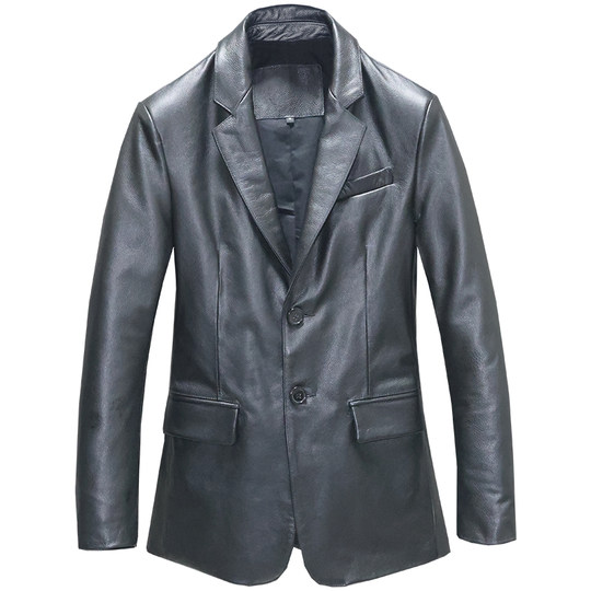 Мужской однослойный костюм из воловьей кожи и куртка из натуральной кожи
