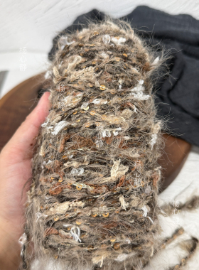 标价250克 超美的美拉德混线 长毛加闪光亮片特色粗线毛衣编织