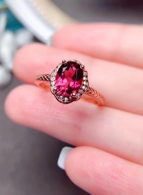 天然镁铝石榴石指环宝石日韩女