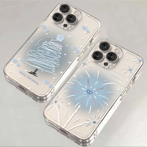 圣诞树烟花适用苹果17/16pro手机壳华为mate60超薄p50荣耀100红米note11女OPPOreno13/8/7小米14/vivos12/s15 - 图3