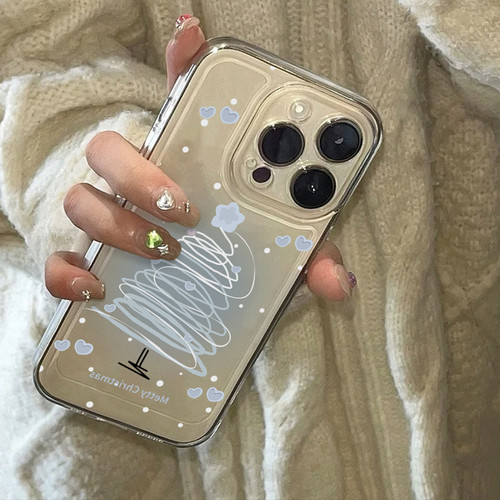 圣诞树烟花适用苹果17/16pro手机壳华为mate60超薄p50荣耀100红米note11女OPPOreno13/8/7小米14/vivos12/s15 - 图1